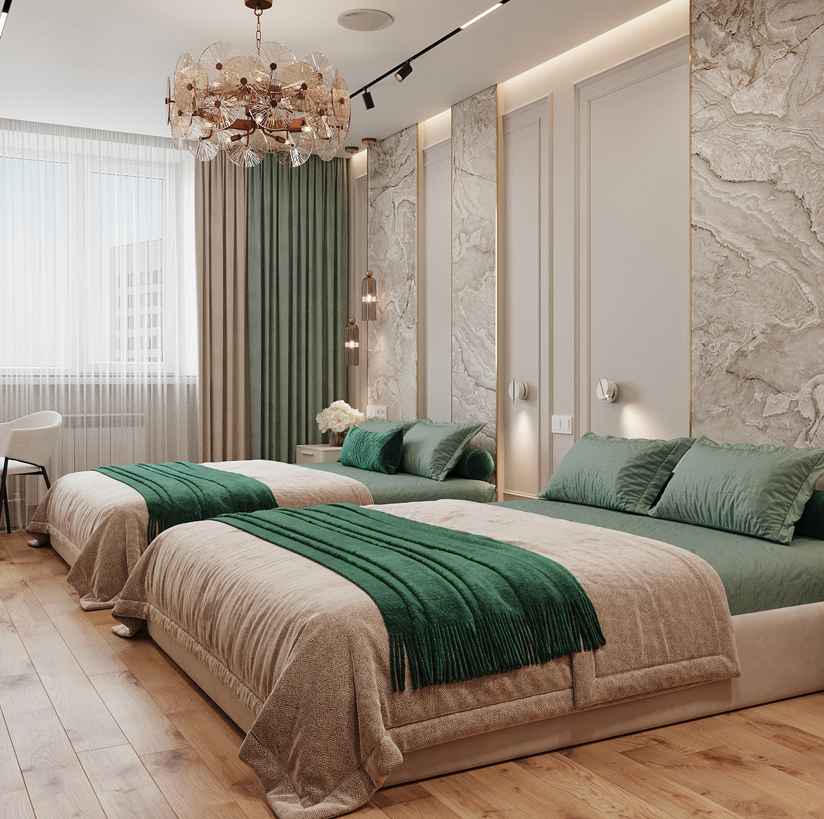 Дизайн квартиры г. Кировск, Интерьер современная классика Дизайн квартиры современная классика