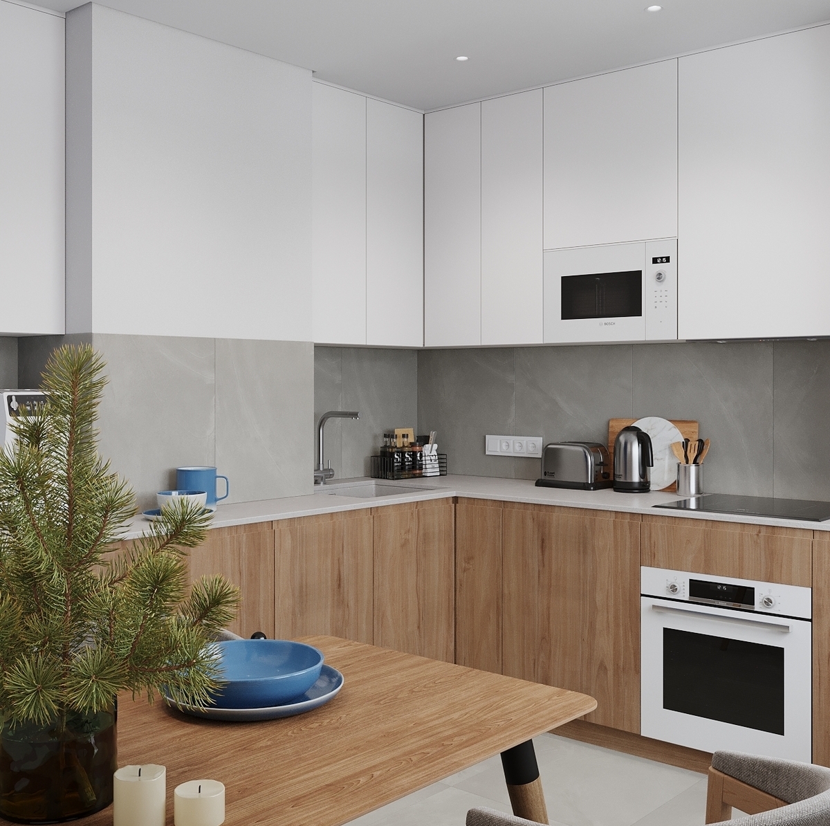 Дизайн интерьера квартир Москва. Студия дизайна AB Studio 52. Дизайн проект кухни в доме П44Т Москва.