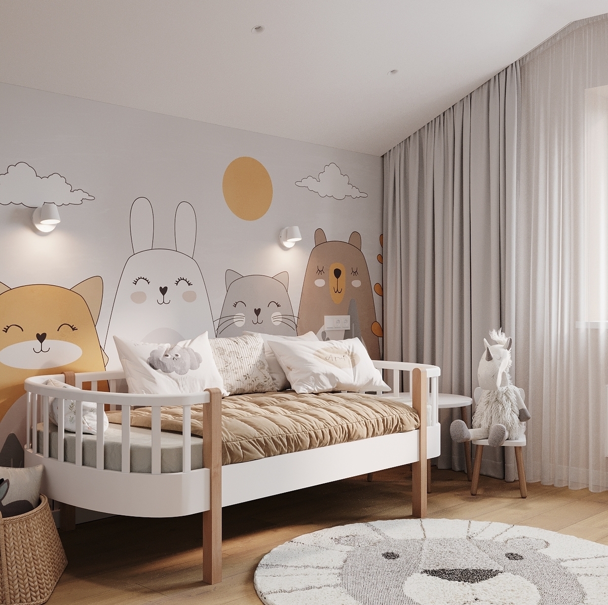 Дизайн дома деревня Крутая, Интерьер дома скандинавский стиль Дизайн детской Нижний Новгород